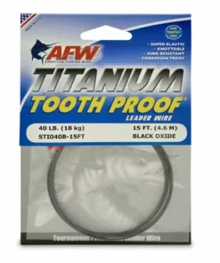 American Fishing Wire Fishing Line AFW 15ft Titanium Tooth Proof Single Strand Leader Wire