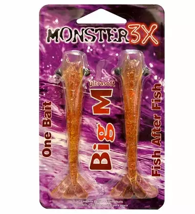 Monster3X Monster 3X Big M Shrimp 4 2Pk 3/4In 4 Monster3X Monster 3X Big M Shrimp 4 3/4IN 2Pk