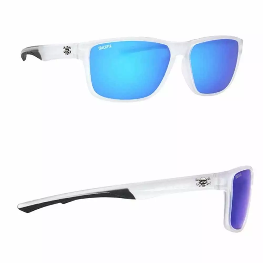 Capt. Harry's Fishing Supply Clothing & Gifts Calcutta Jetty Crystal Smoke Frame Blue Mirror Lens Sunglasses