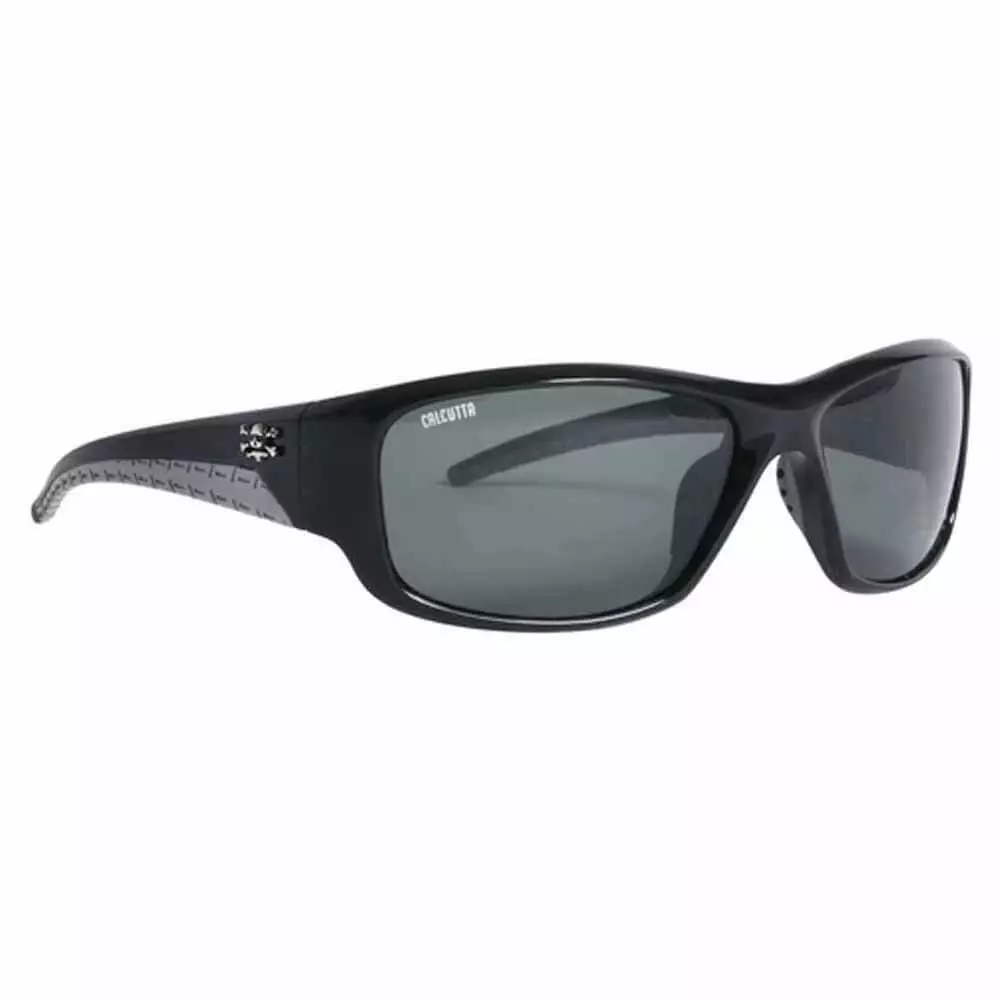 Capt. Harry's Fishing Supply Clothing & Gifts Calcutta Jost Shiny Black Frame Gray Lens Sunglasses