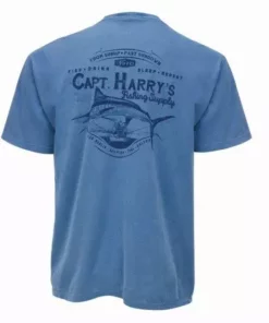 Capt. Harry's Products Capt. Harry's Burly Marlin Short Sleeve T-Shirt In Blue Jean
