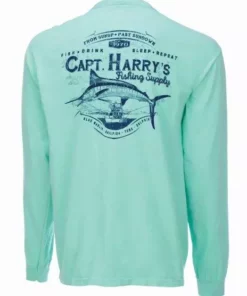 Capt. Harry's Products Capt. Harry's Burly Marlin Long Sleeve T-Shirt In Island Reef