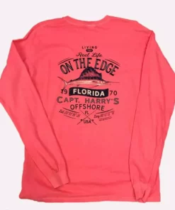Capt. Harry's Products Beeline Sailfish T-Shirt L/S Watermelon Clothing & Gifts