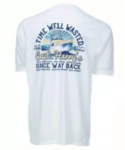 Capt. Harry's Products Clothing & Gifts Flywheel Boat Short Sleeve T-Shirt In White