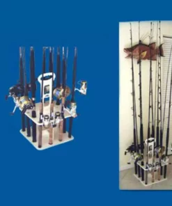 Deep Blue Marine Products V-12 Polymer Rod Rack Holds Up To 14 Rods And Reels W/2 Fly Rod Tube Holes