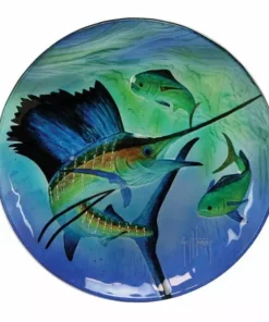 River's Edge Guy Harvey Glass Serving Display Dishes