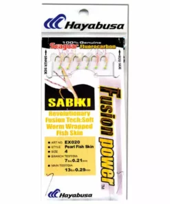Terminal Tackle Hayabusa Sabiki EX020 Pearl Fish Skin Green Head Fluoro Sabiki Rig