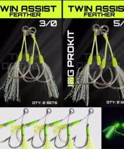 JYG ProFishing Twin Assist Hook Rig With Feathers