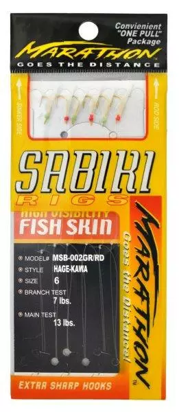 Tsunami Sabiki Mono Rig Tackle Kawa Glow Terminal Natural Hage Green Red 3 Terminal Tackle Tsunami Sabiki Mono Rigs NATURAL HAGE KAWA GREEN RED GLOW