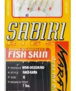 Tsunami Sabiki Mono Rigs NATURAL HAGE KAWA GREEN GLOW