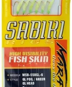 Tsunami Marathon MSB550G Glow Foil Green With Green Head Sabiki Rig