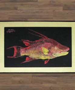 Capt. Harry' Mat Fishing Indoor/Outdoor Floor Realfish Gyotaku 12 Capt. Harry's Fishing Supply Realfish Gyotaku Indoor/Outdoor Floor Mats Gifts