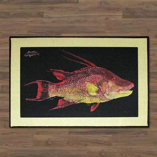 Capt. Harry' Mat Fishing Indoor/Outdoor Floor Realfish Gyotaku 5 Capt. Harry's Fishing Supply Realfish Gyotaku Indoor/Outdoor Floor Mats Gifts