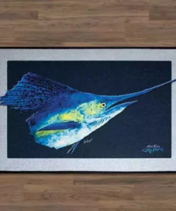 Capt. Harry' Mat Fishing Indoor/Outdoor Floor Realfish Gyotaku 17 Capt. Harry's Fishing Supply Realfish Gyotaku Indoor/Outdoor Floor Mats Gifts