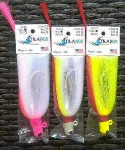 T&A Jigs 2OZ ASPIRIN HEAD 3D EYES FLAIR HAWK JIG Lures