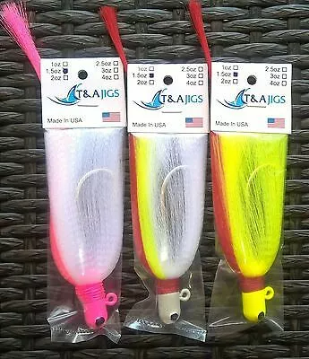 T&Amp;A Aspirin Head Jig Jig Lure Flair Hawk 2Oz 3D Eye 3 T&A Jigs 2OZ ASPIRIN HEAD 3D EYES FLAIR HAWK JIG Lures