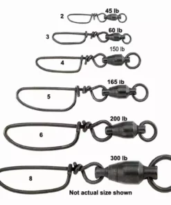 Sampo Black Ball Bearing Snap Swivels Terminal Tackle