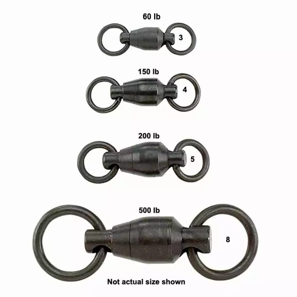 Sampo Tackle Swivel Ball Bearing Terminal Black 3 Terminal Tackle Sampo Black Ball Bearing Swivels