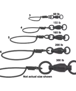 Sampo Black Tournament Ball Bearing Snap Swivels Terminal Tackle