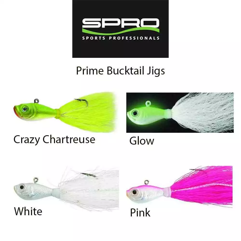 Spro 3/4 Oz Bucktail Jigs Lures 3 Spro 3/4 Oz Bucktail Jigs Lures
